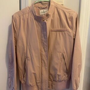Women American eagle nylon motorcycle jacket mauve pink size small